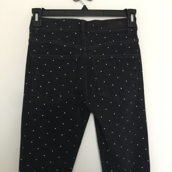 Express Mid Rise Rhinestone Studded Ankle Legging - Picture 5 of 8